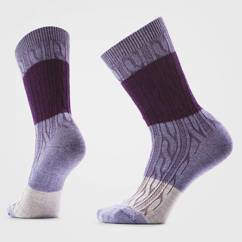 Women's Everyday Color Block Cable Crew Socks