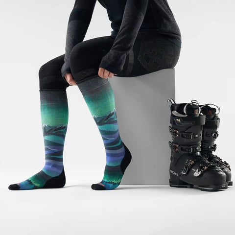 Women's Ski Compression Print Over The Calf Socks