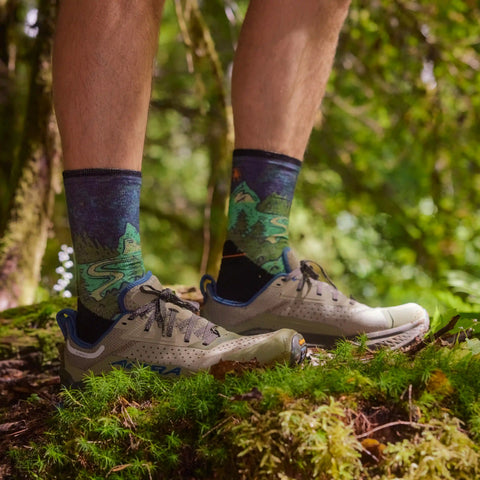 Trail Run Neature Print Crew Socks