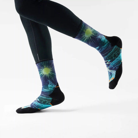 Trail Run Treeline Print Crew Socks